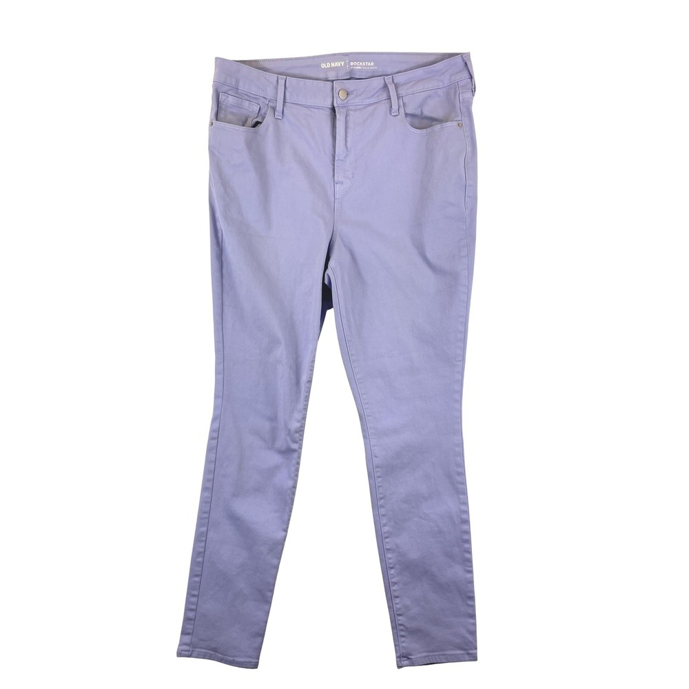 Old Navy Rockstar Skinny Jeans Womens 16 Purple High Rise Stretch Denim Pastel